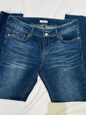 SONG Women's Dark Blue Flare Jeans - High Rise Stretch